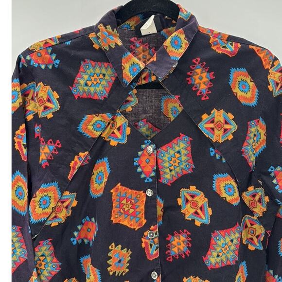 Vintage Rough Rider western native 80s button down size 13/14 rodeo cowgirl - Picture 5 of 8